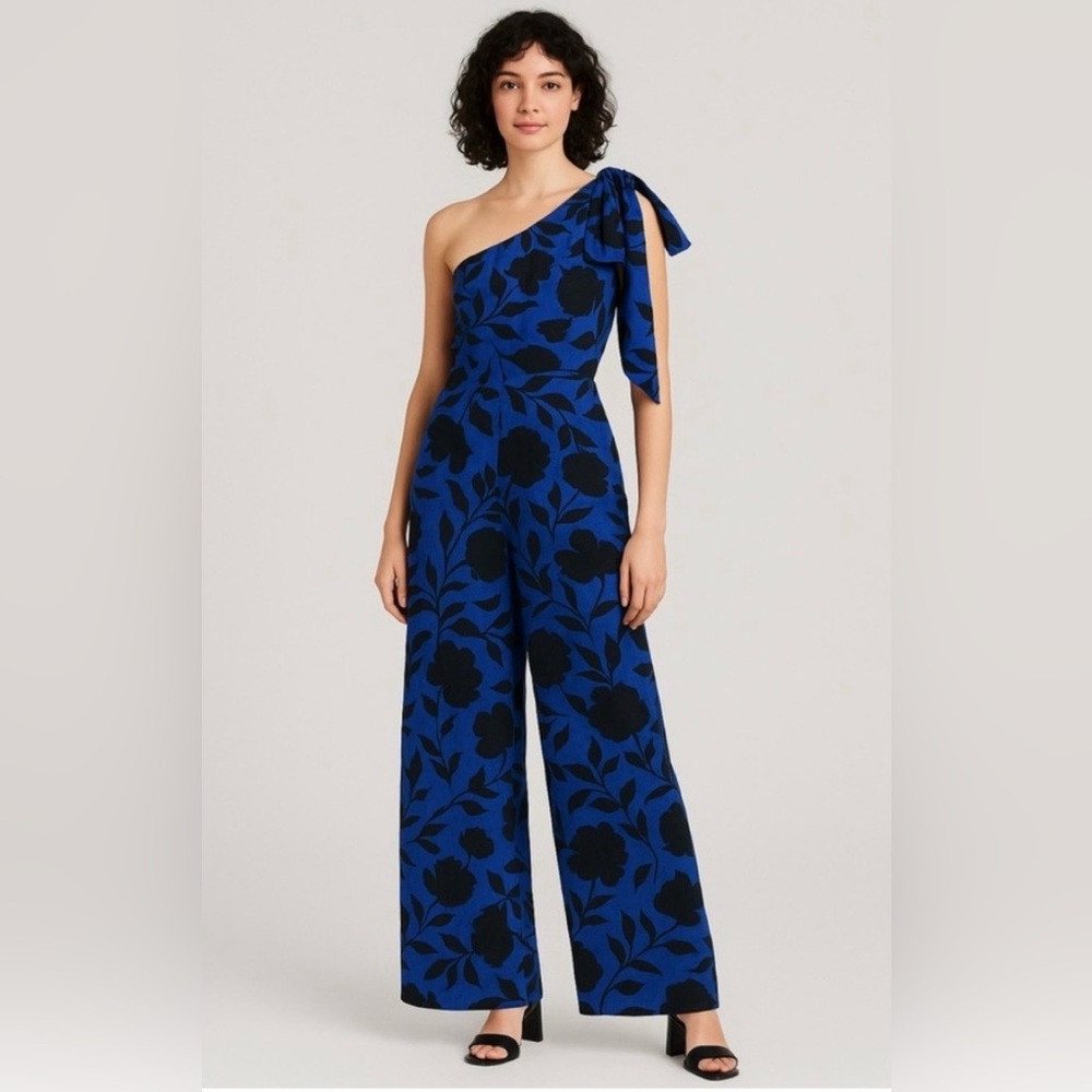 Kate Spade X Target Women’s Floral One Shoulder Linen Blend Jumpsuit Sz 00